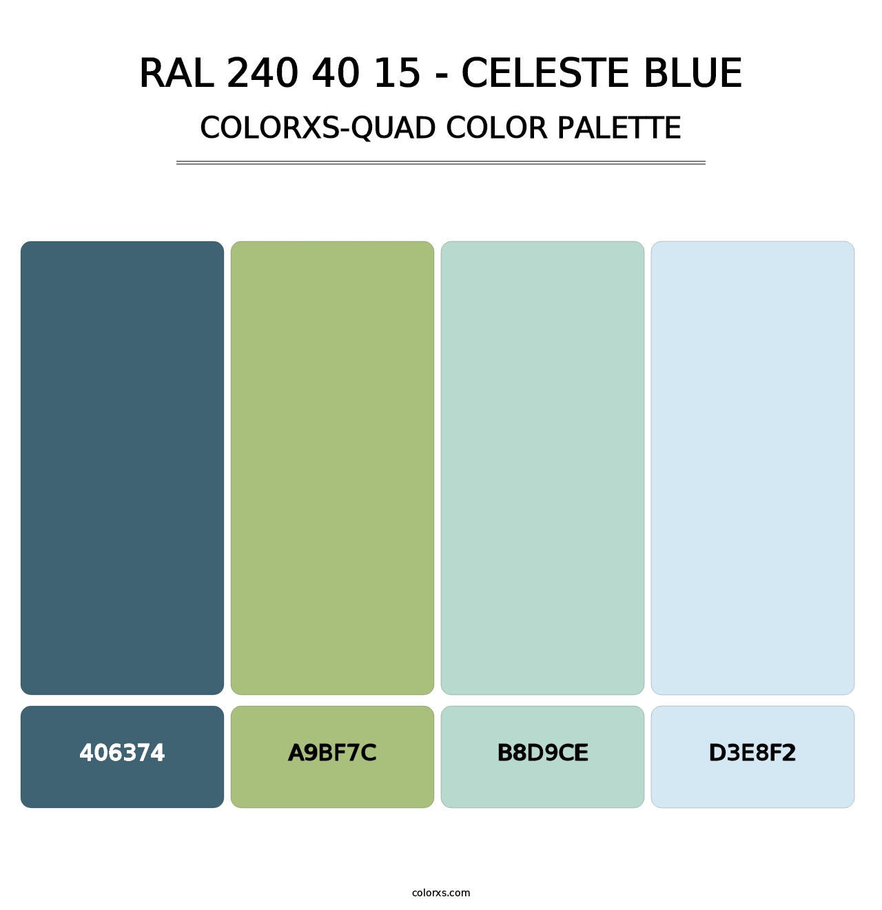 RAL 240 40 15 - Celeste Blue - Colorxs Quad Palette