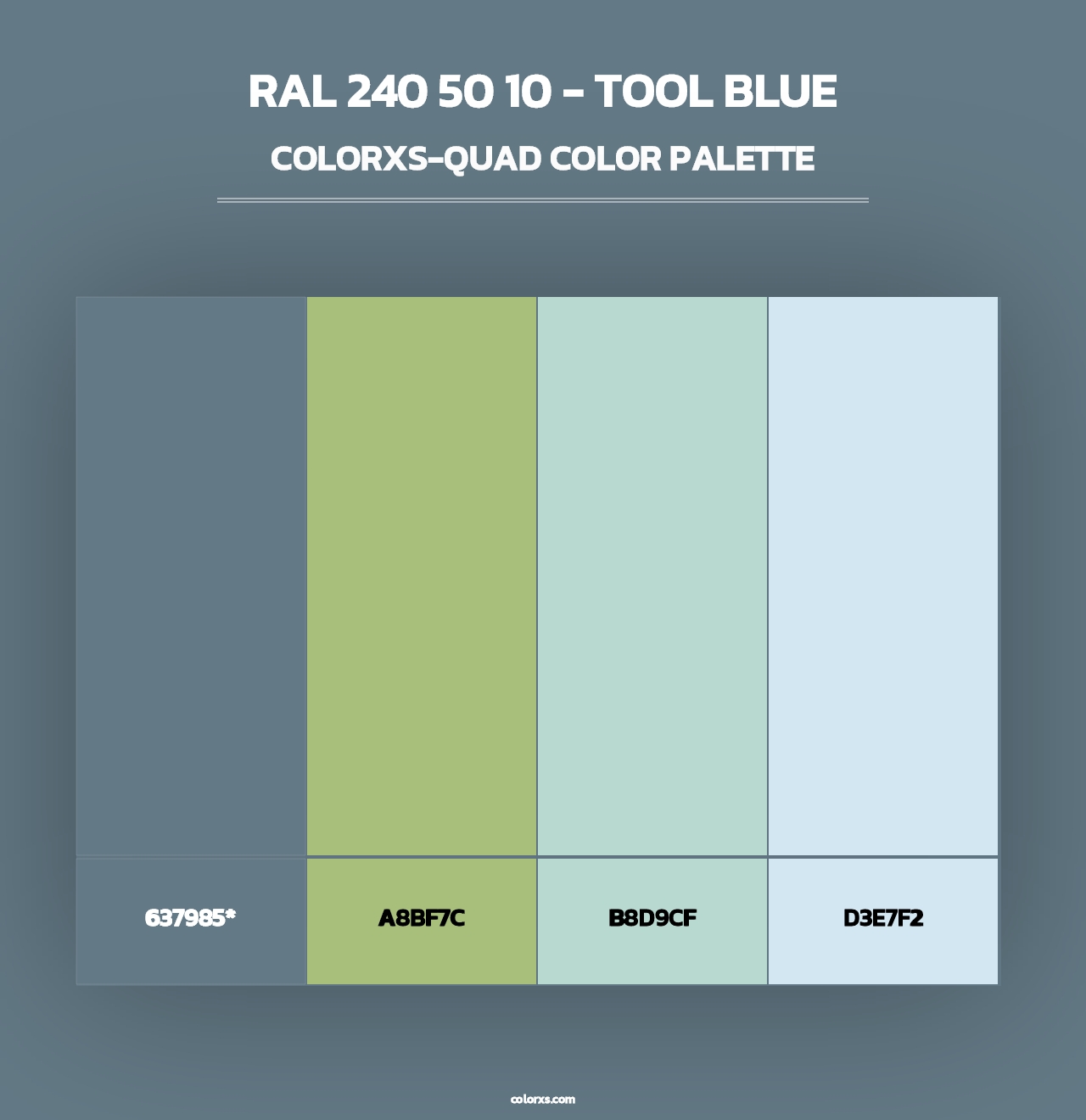 RAL 240 50 10 - Tool Blue - Colorxs Quad Palette