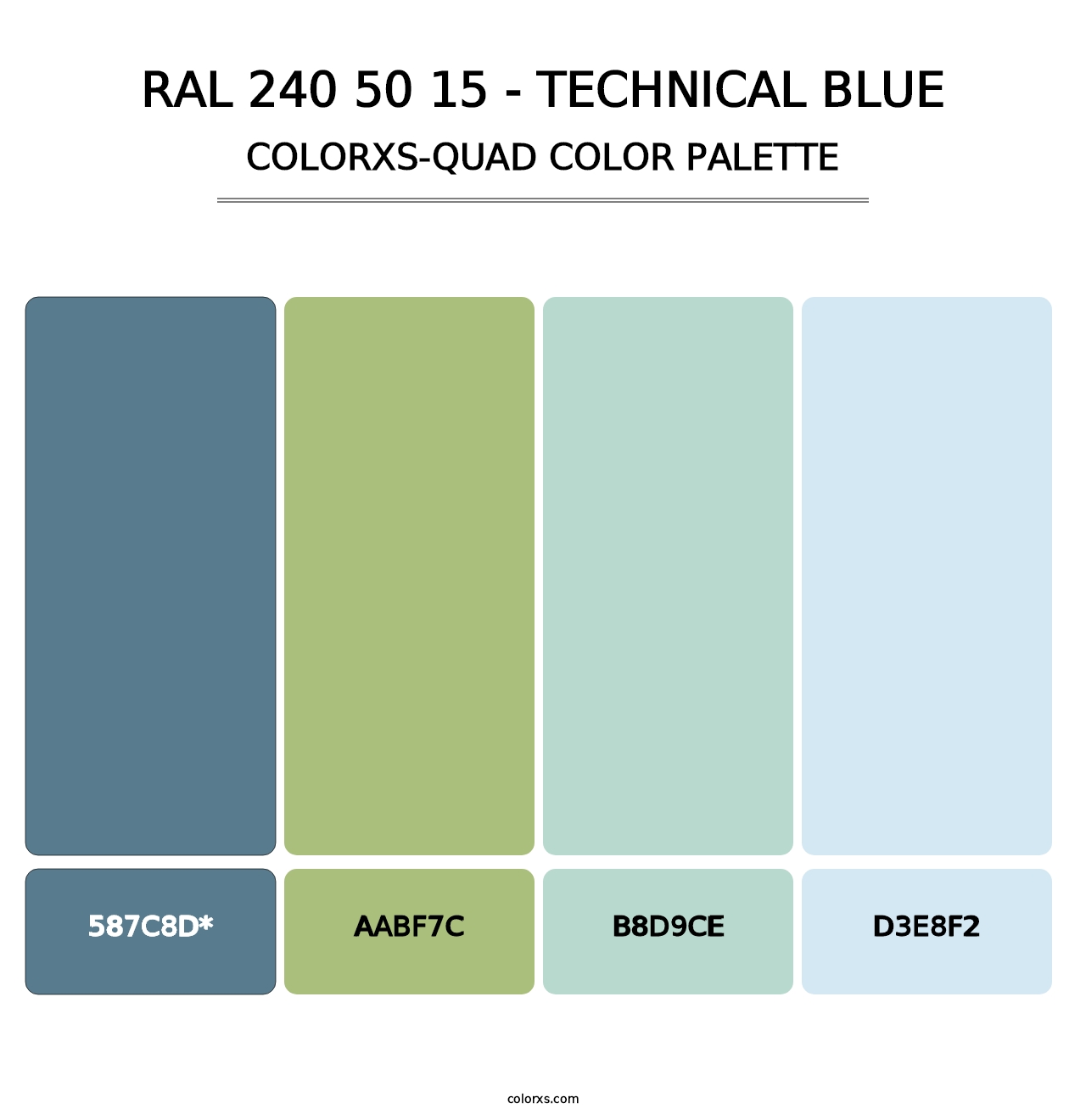 RAL 240 50 15 - Technical Blue - Colorxs Quad Palette