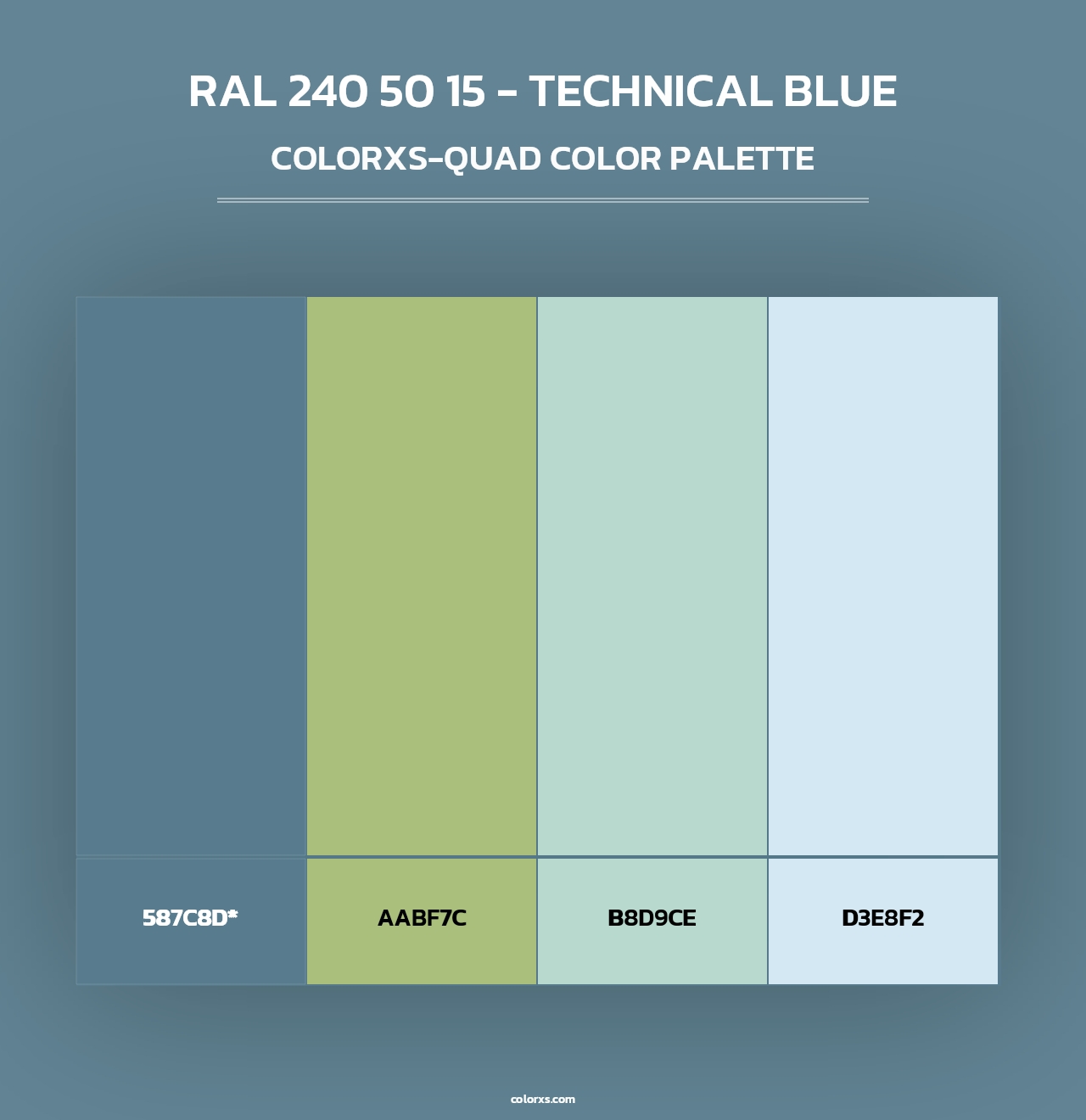 RAL 240 50 15 - Technical Blue - Colorxs Quad Palette