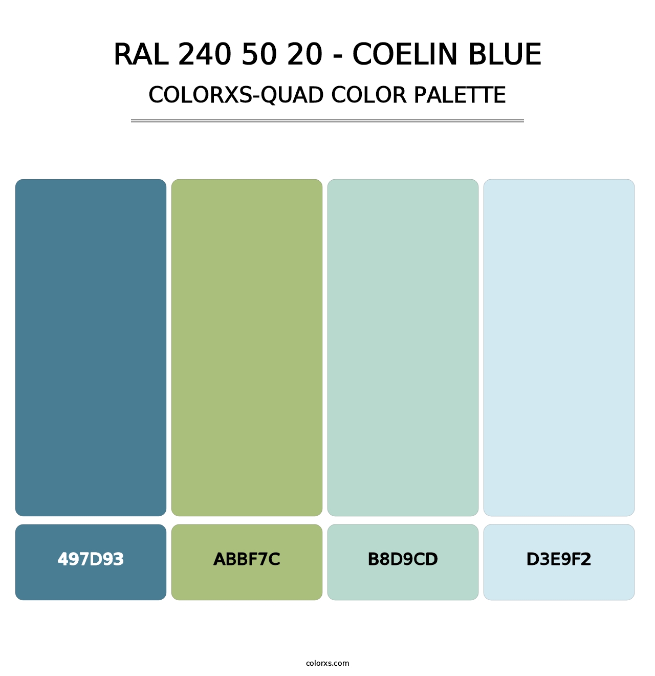 RAL 240 50 20 - Coelin Blue - Colorxs Quad Palette