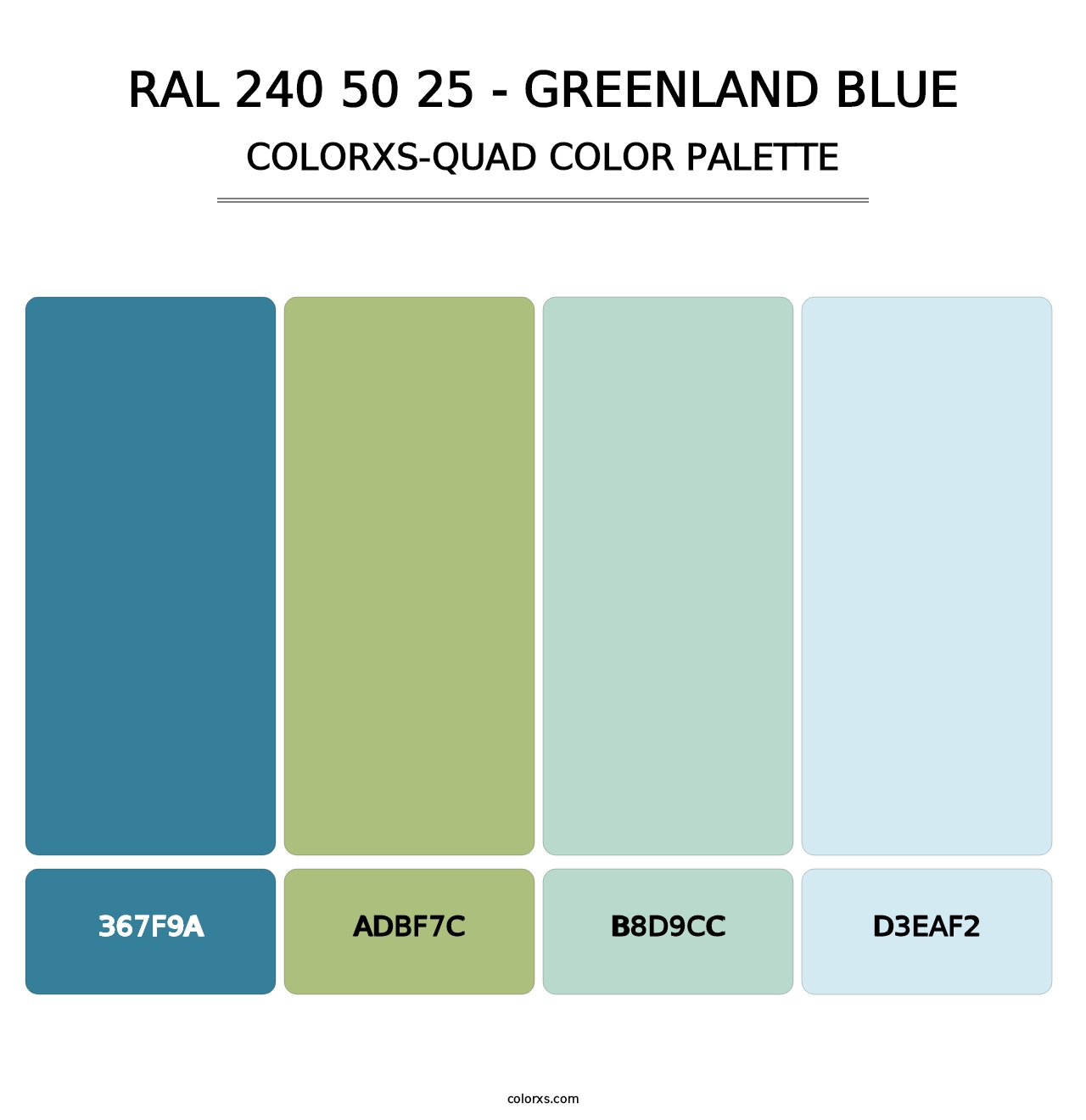 RAL 240 50 25 - Greenland Blue - Colorxs Quad Palette