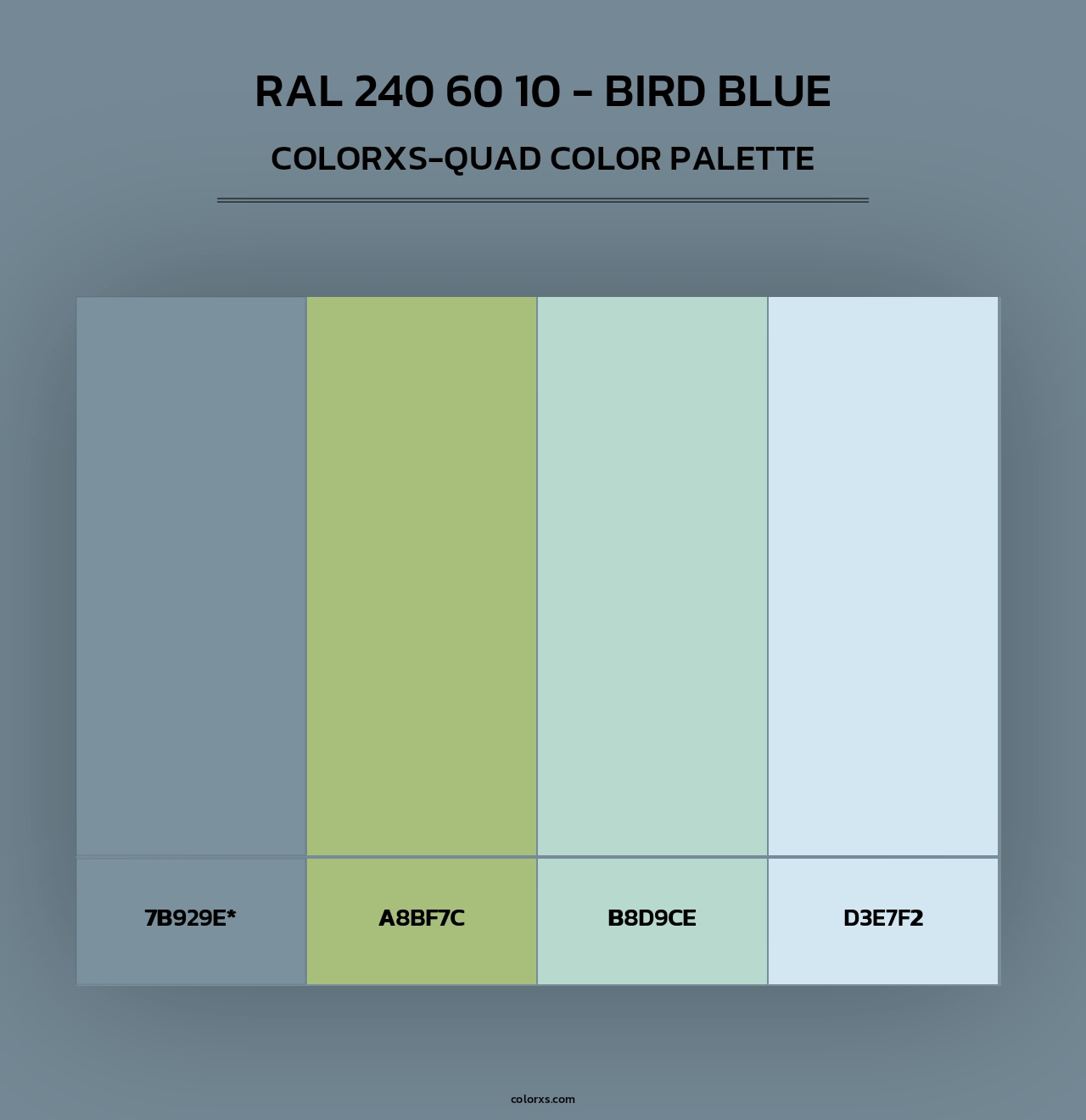 RAL 240 60 10 - Bird Blue - Colorxs Quad Palette