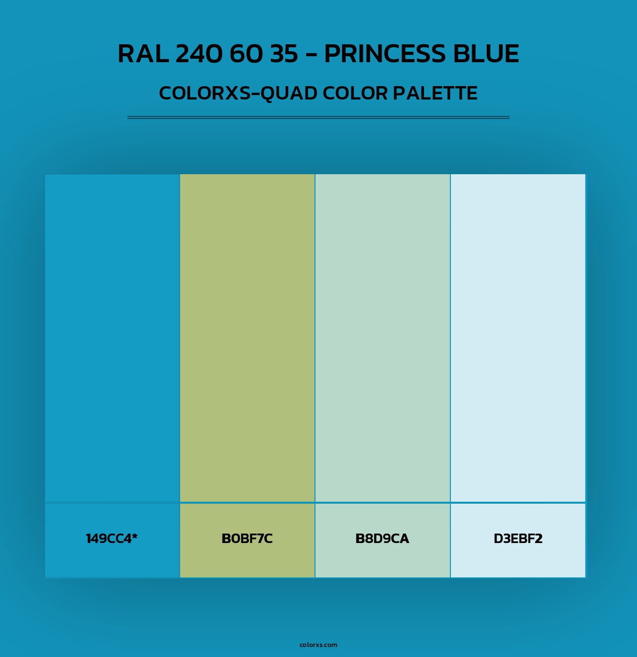 RAL 240 60 35 - Princess Blue - Colorxs Quad Palette