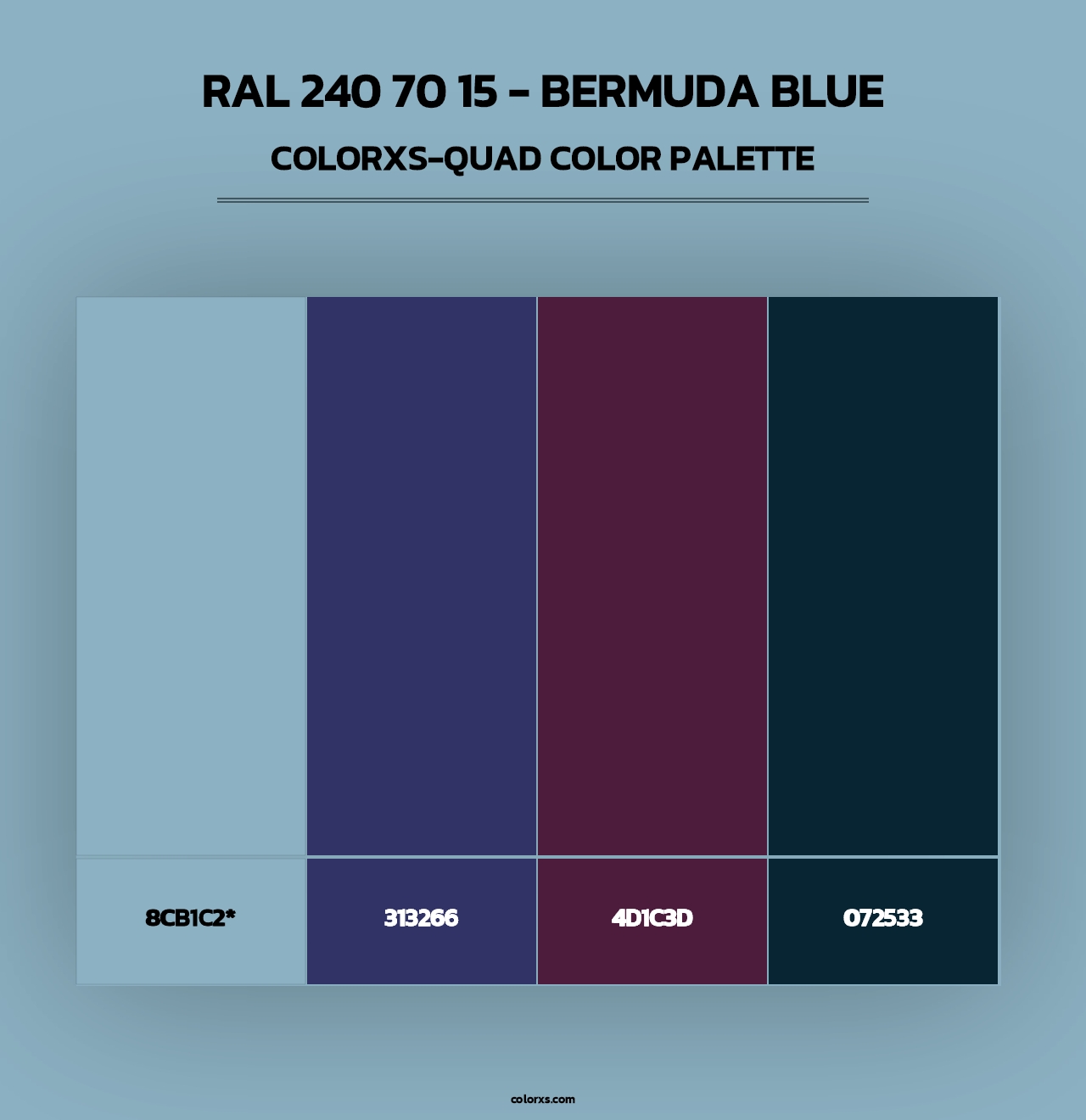 RAL 240 70 15 - Bermuda Blue - Colorxs Quad Palette