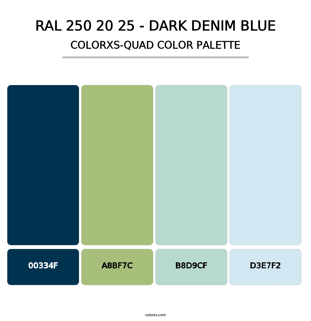 RAL 250 20 25 - Dark Denim Blue - Colorxs Quad Palette
