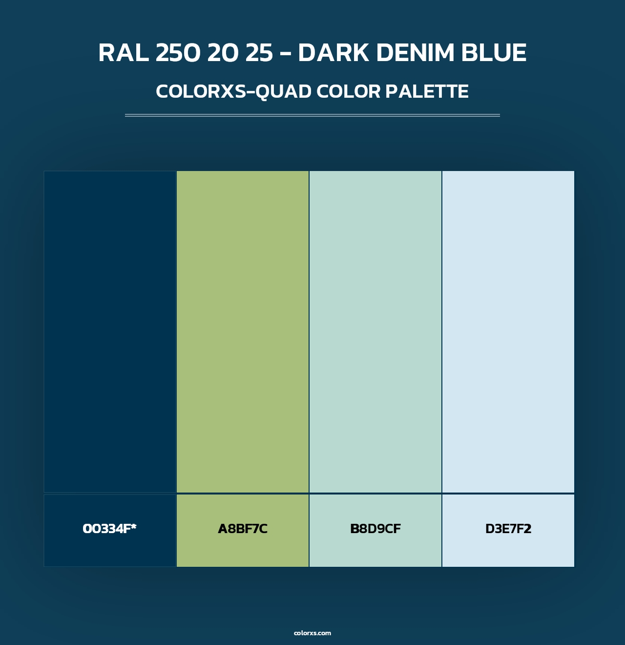 RAL 250 20 25 - Dark Denim Blue - Colorxs Quad Palette