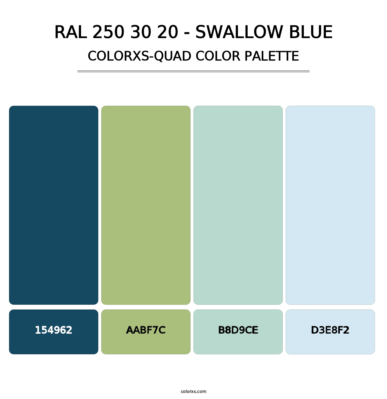 RAL 250 30 20 - Swallow Blue - Colorxs Quad Palette