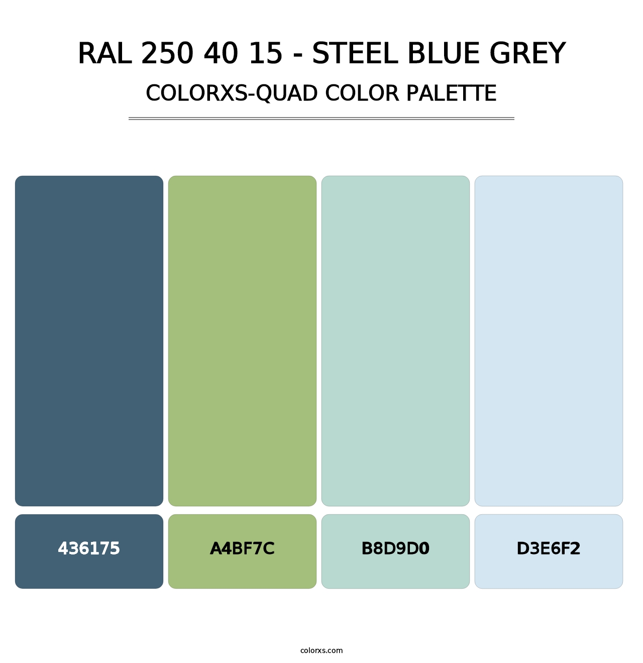 RAL 250 40 15 - Steel Blue Grey - Colorxs Quad Palette