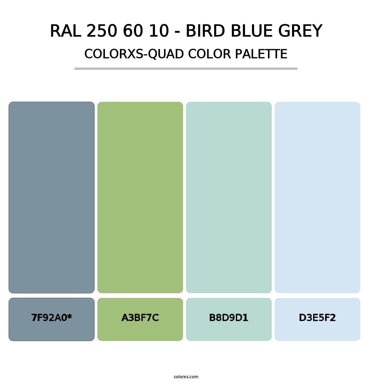 RAL 250 60 10 - Bird Blue Grey - Colorxs Quad Palette