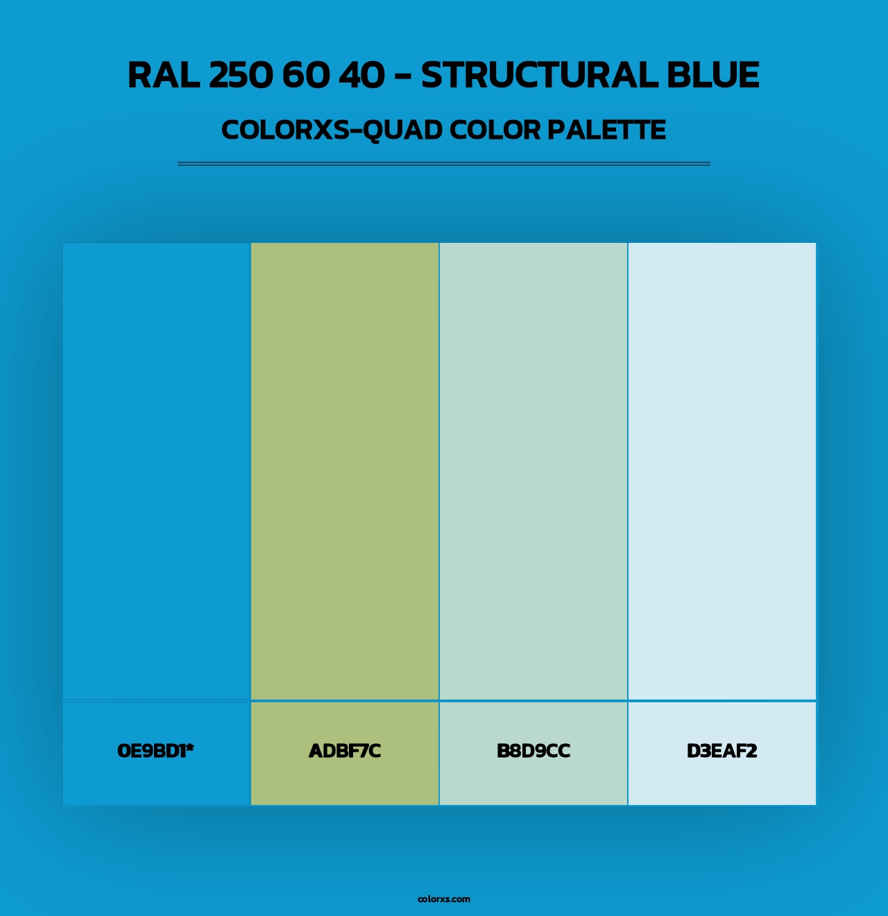 RAL 250 60 40 - Structural Blue - Colorxs Quad Palette