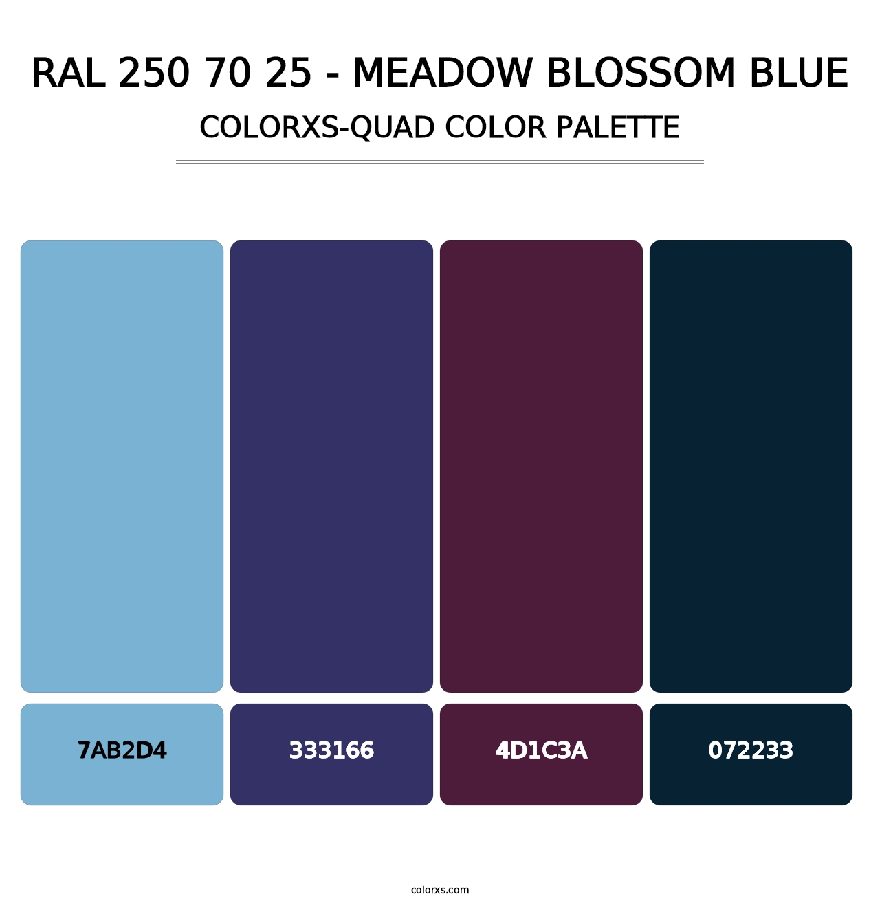 RAL 250 70 25 - Meadow Blossom Blue - Colorxs Quad Palette