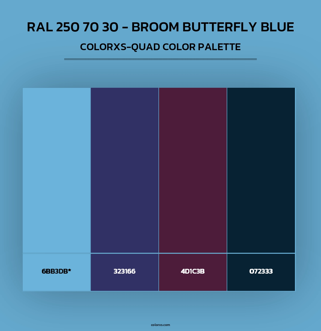 RAL 250 70 30 - Broom Butterfly Blue - Colorxs Quad Palette