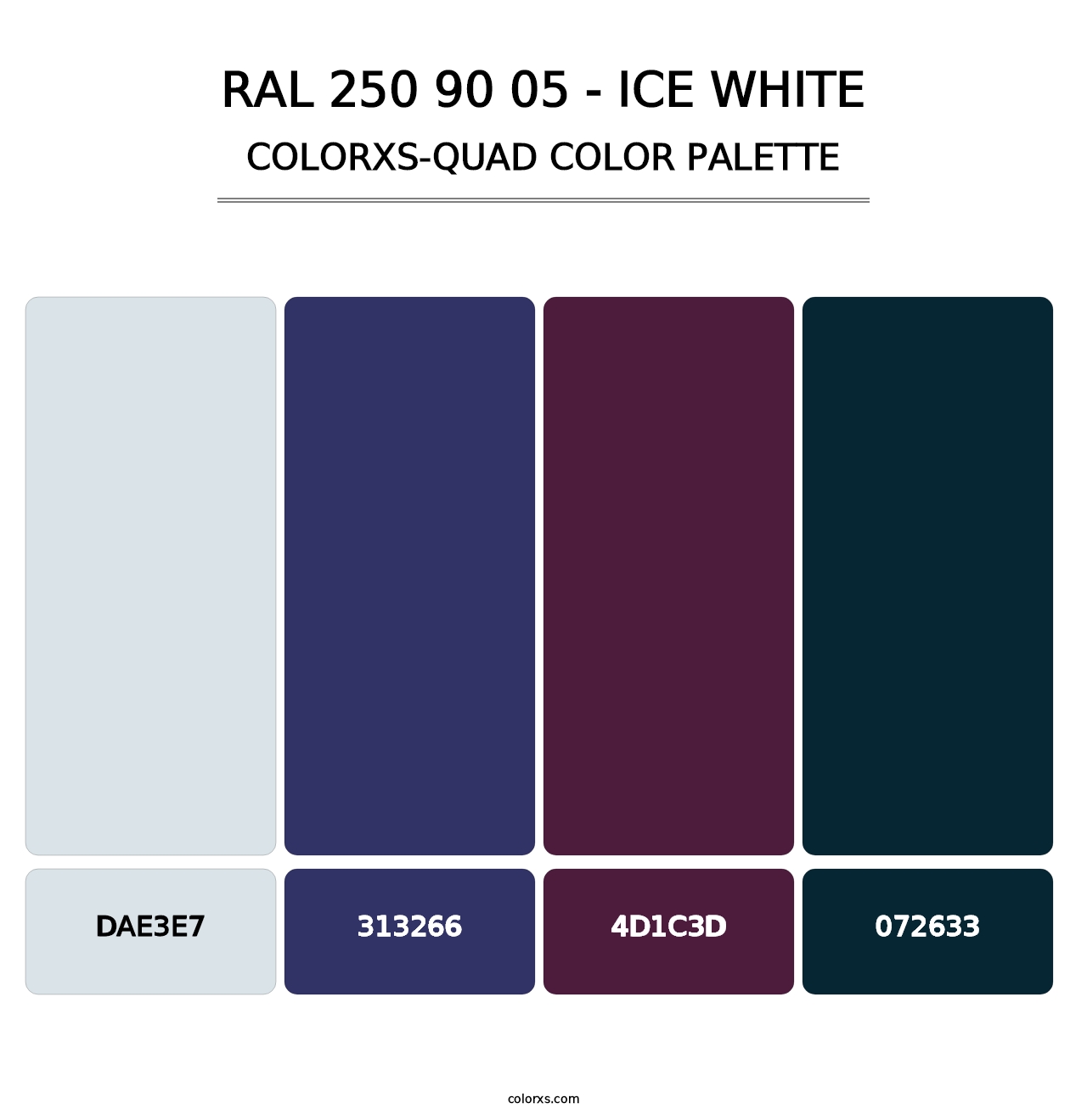 RAL 250 90 05 - Ice White - Colorxs Quad Palette