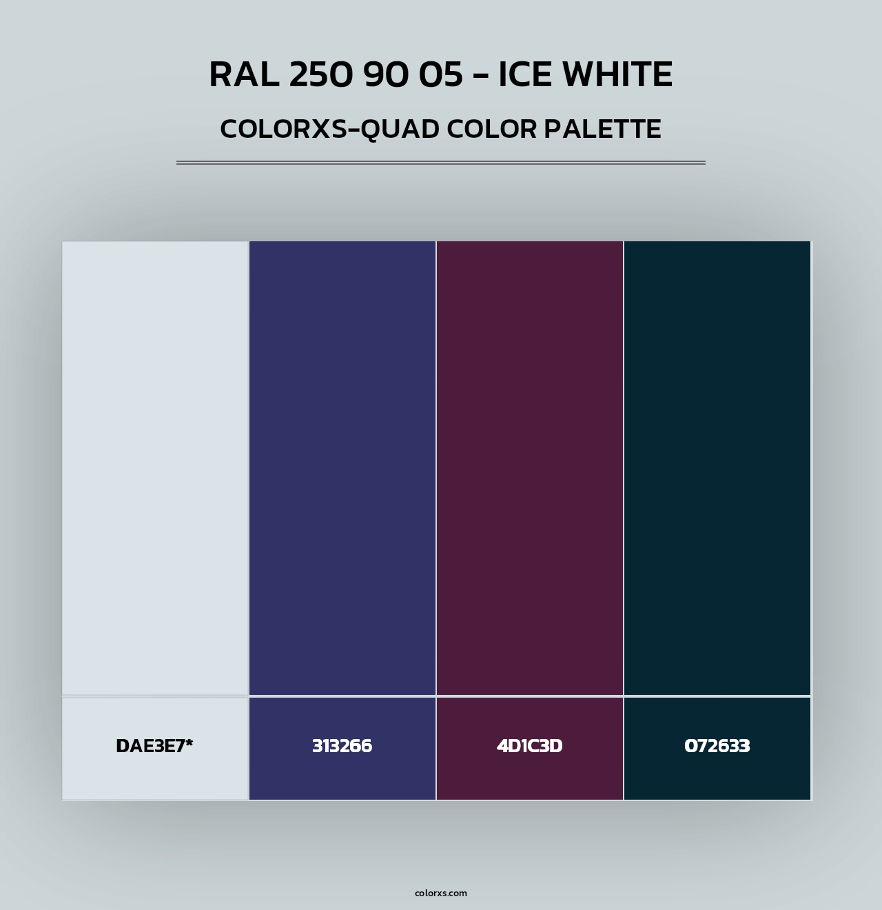 RAL 250 90 05 - Ice White - Colorxs Quad Palette