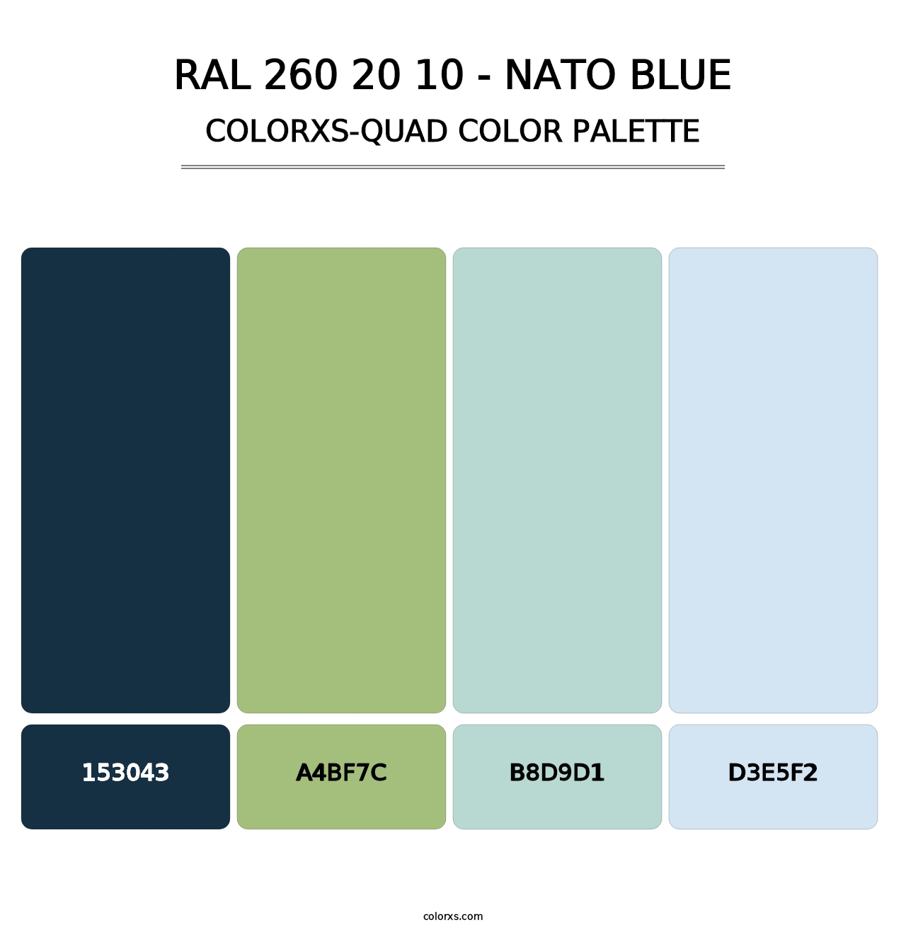 RAL 260 20 10 - Nato Blue - Colorxs Quad Palette