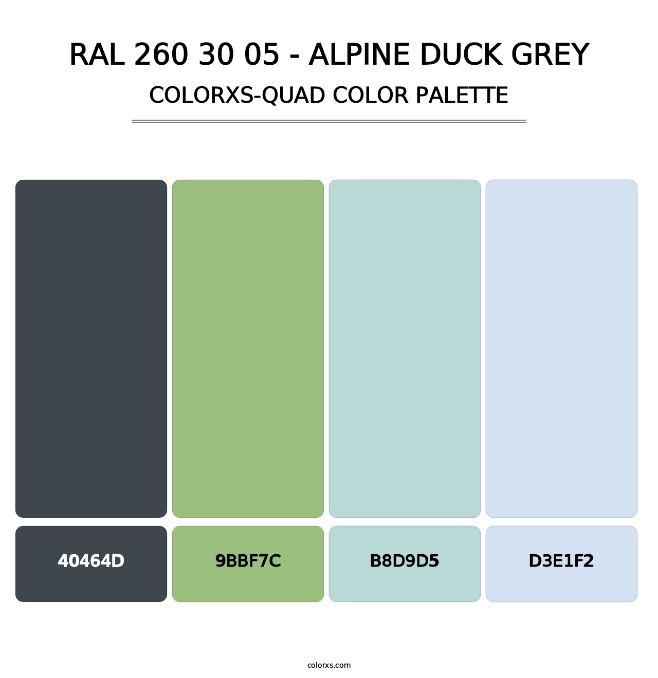 RAL 260 30 05 - Alpine Duck Grey - Colorxs Quad Palette