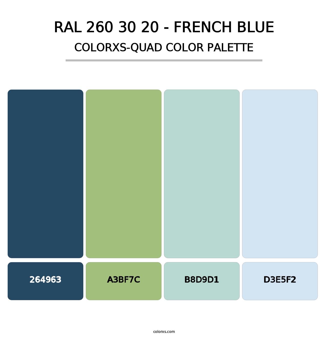 RAL 260 30 20 - French Blue - Colorxs Quad Palette