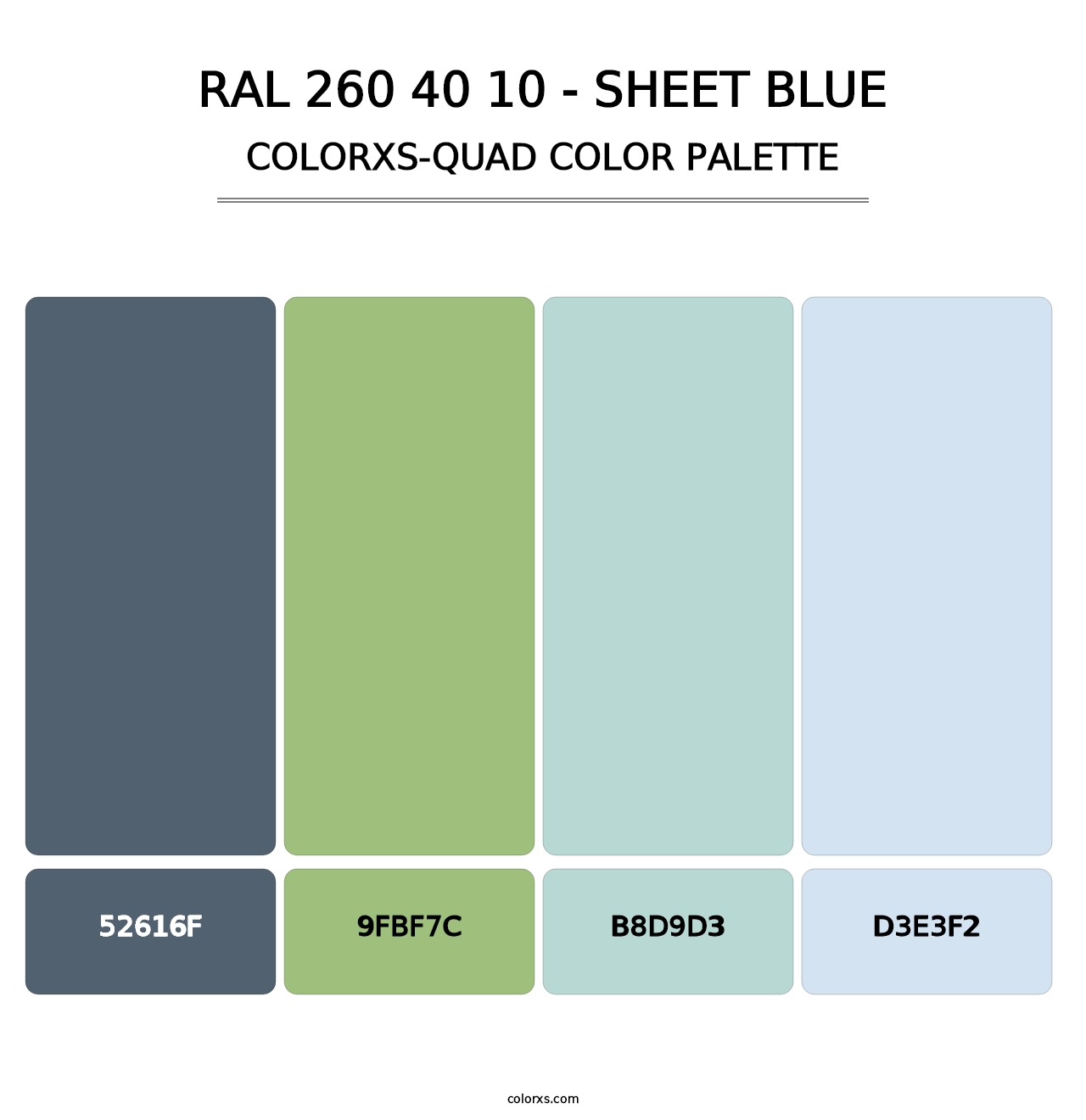RAL 260 40 10 - Sheet Blue - Colorxs Quad Palette