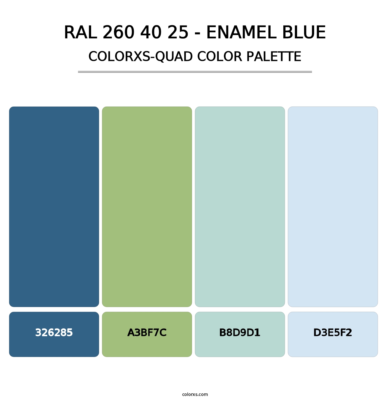 RAL 260 40 25 - Enamel Blue - Colorxs Quad Palette
