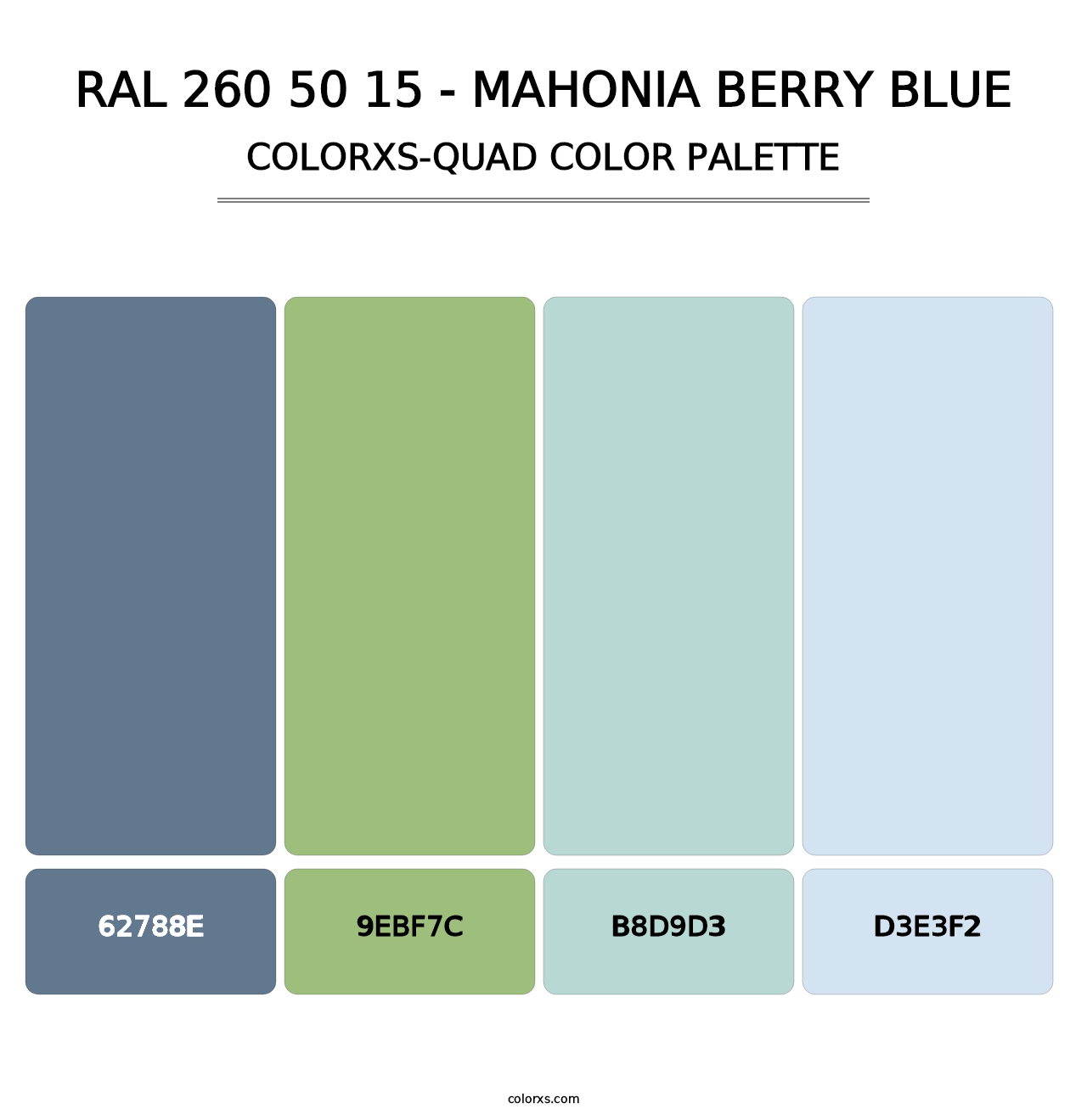 RAL 260 50 15 - Mahonia Berry Blue - Colorxs Quad Palette