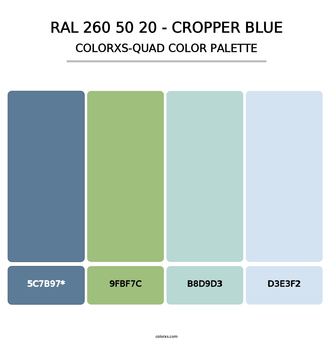 RAL 260 50 20 - Cropper Blue - Colorxs Quad Palette