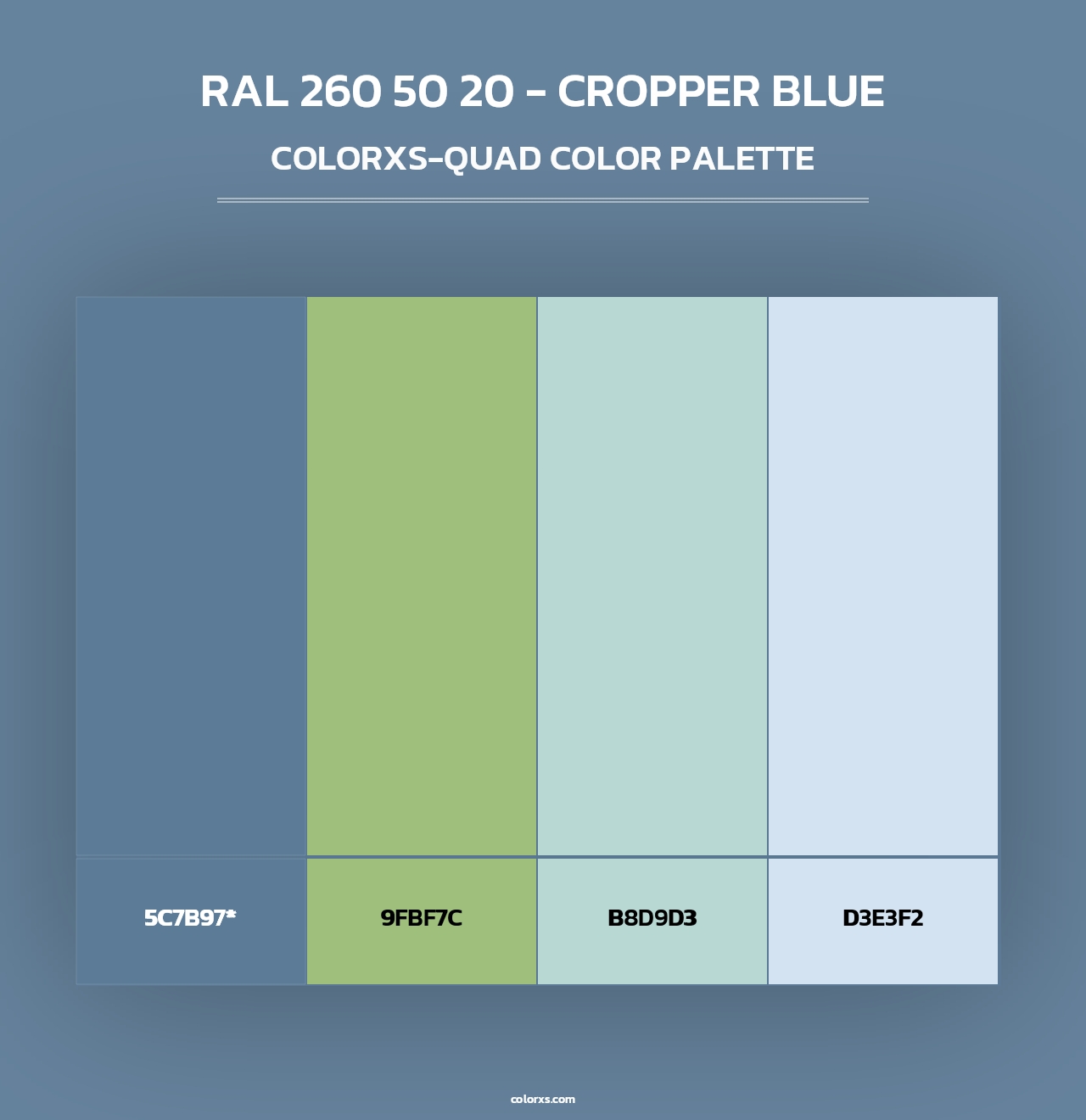 RAL 260 50 20 - Cropper Blue - Colorxs Quad Palette