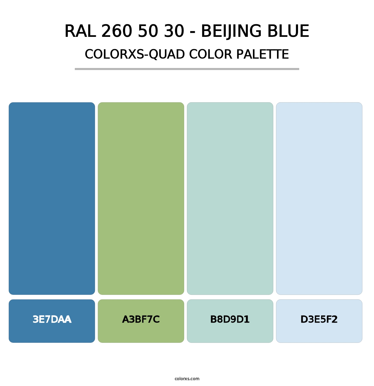 RAL 260 50 30 - Beijing Blue - Colorxs Quad Palette