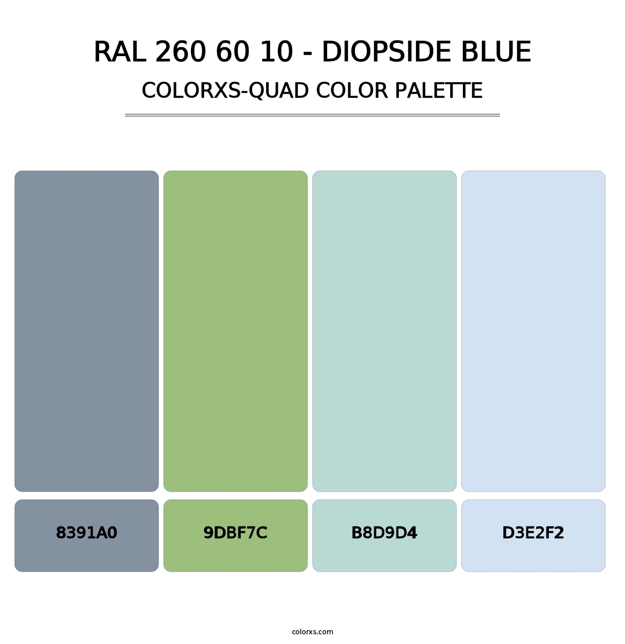 RAL 260 60 10 - Diopside Blue - Colorxs Quad Palette