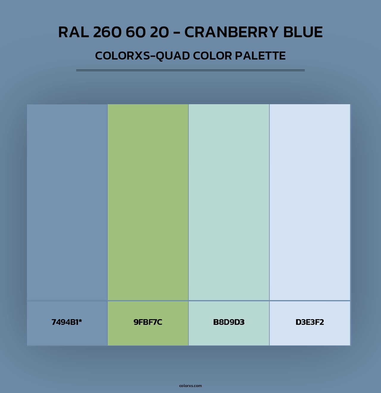 RAL 260 60 20 - Cranberry Blue - Colorxs Quad Palette