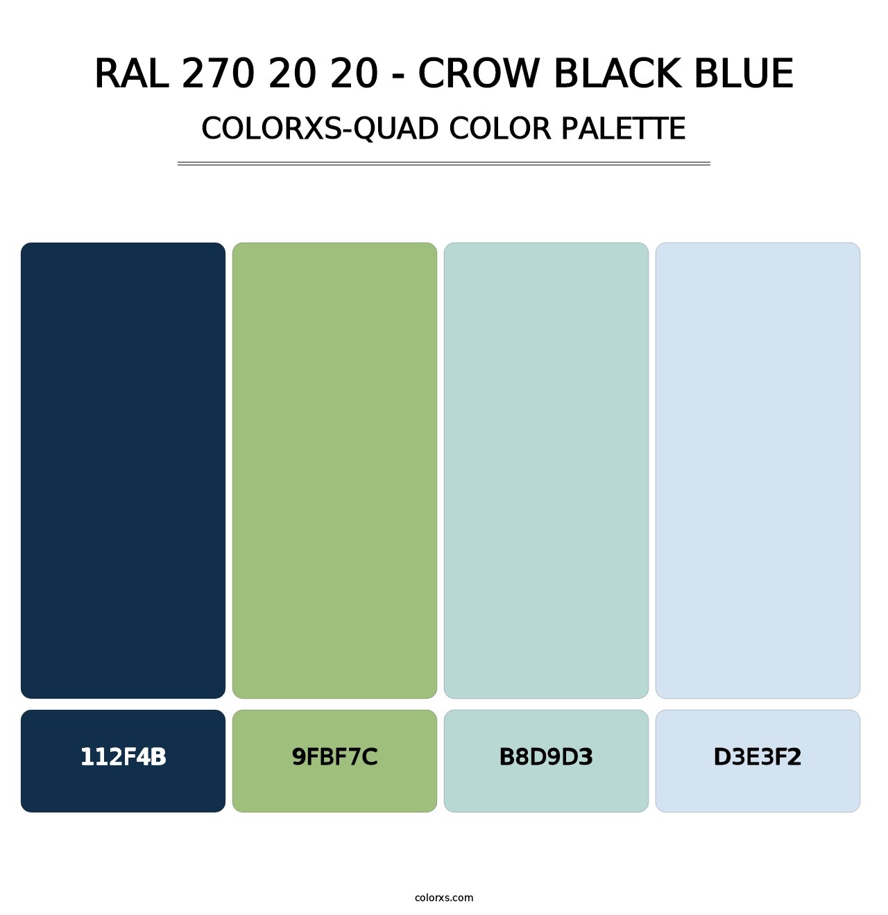RAL 270 20 20 - Crow Black Blue - Colorxs Quad Palette