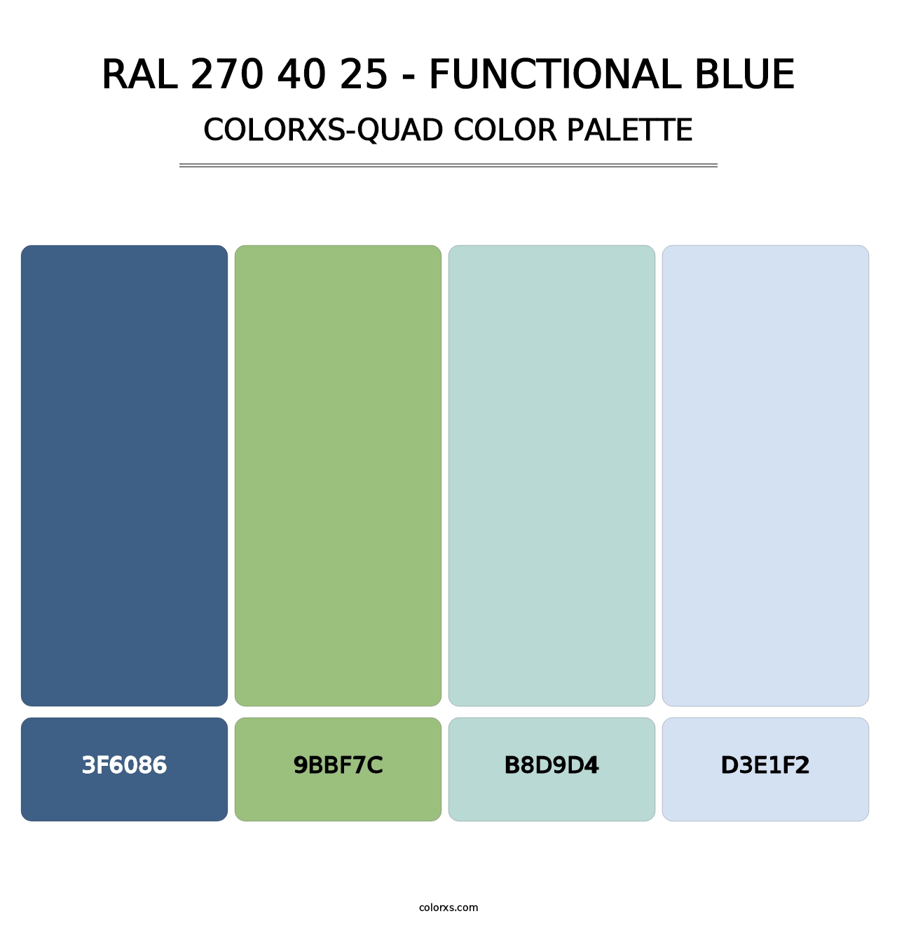 RAL 270 40 25 - Functional Blue - Colorxs Quad Palette