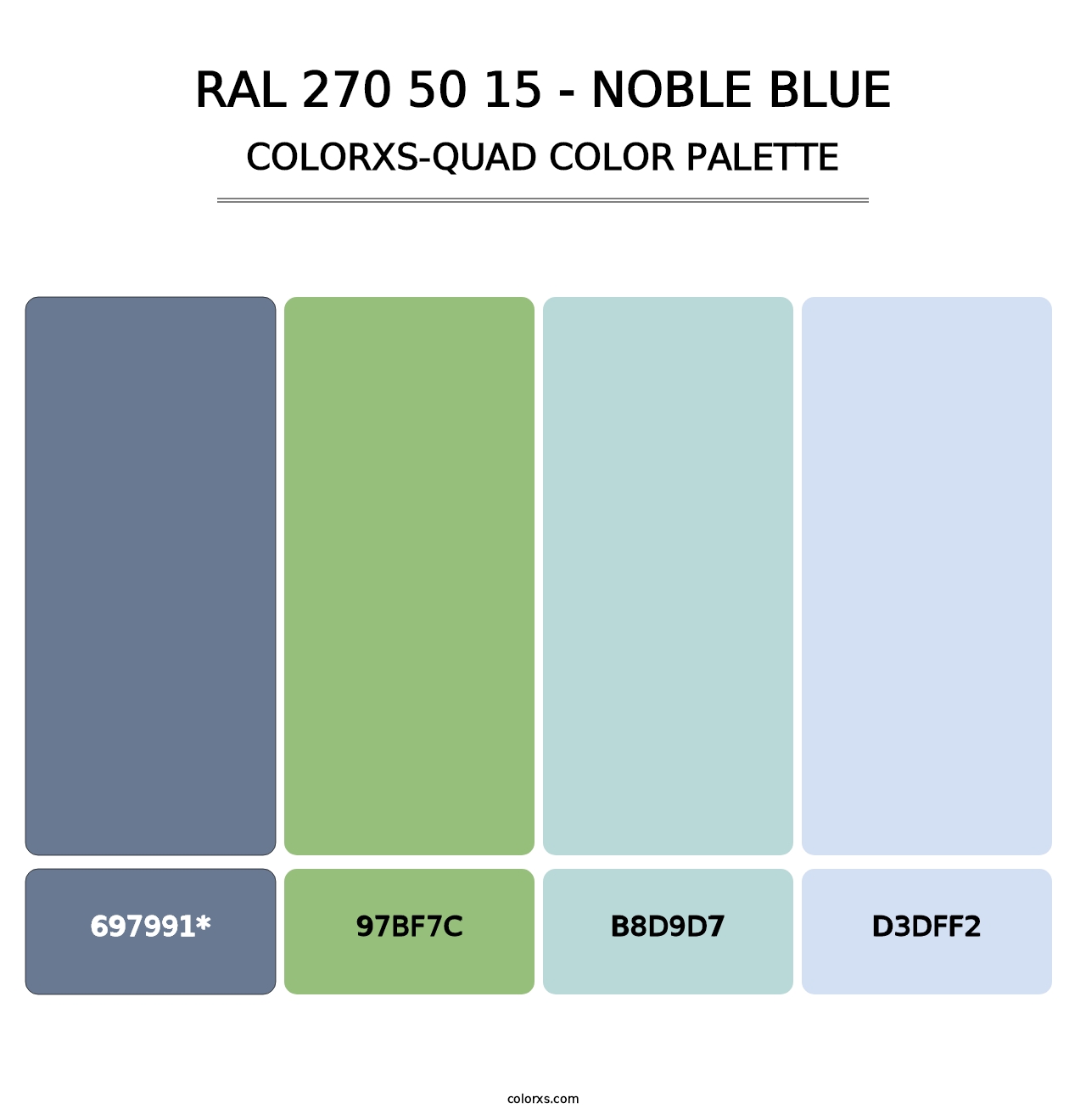 RAL 270 50 15 - Noble Blue - Colorxs Quad Palette