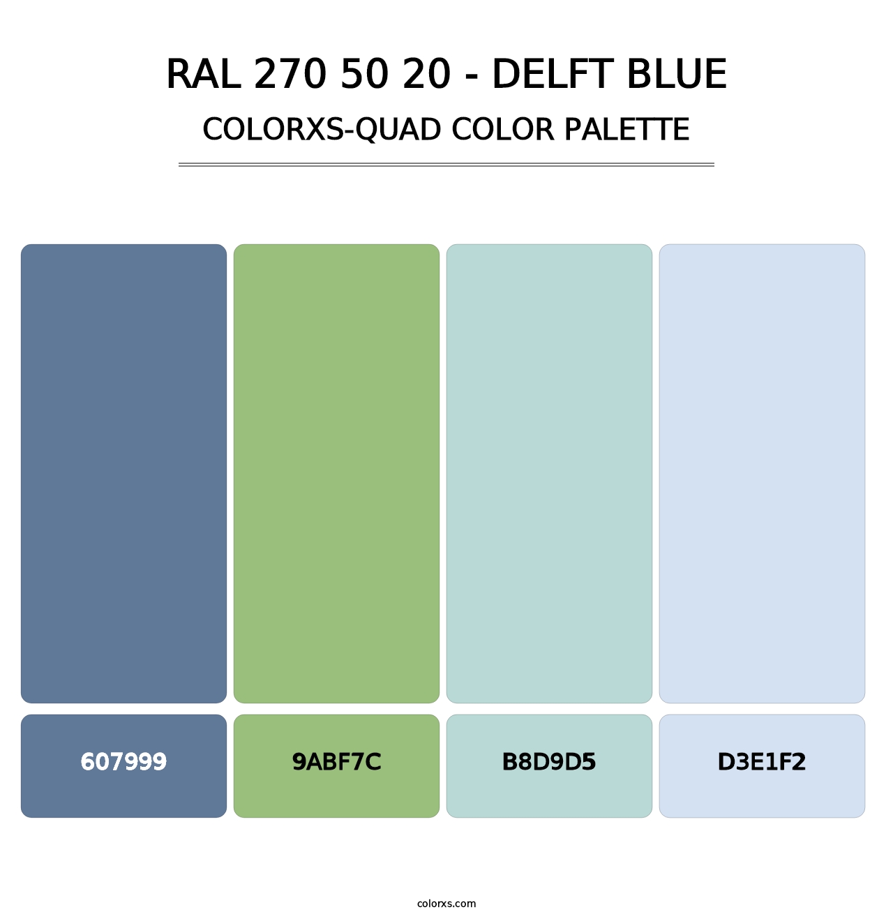 RAL 270 50 20 - Delft Blue - Colorxs Quad Palette