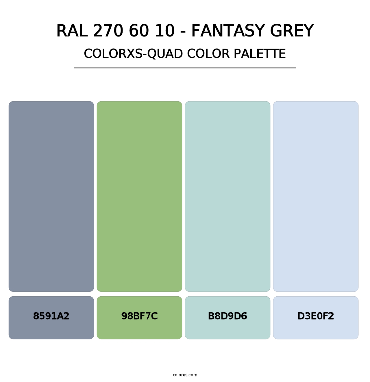 RAL 270 60 10 - Fantasy Grey - Colorxs Quad Palette