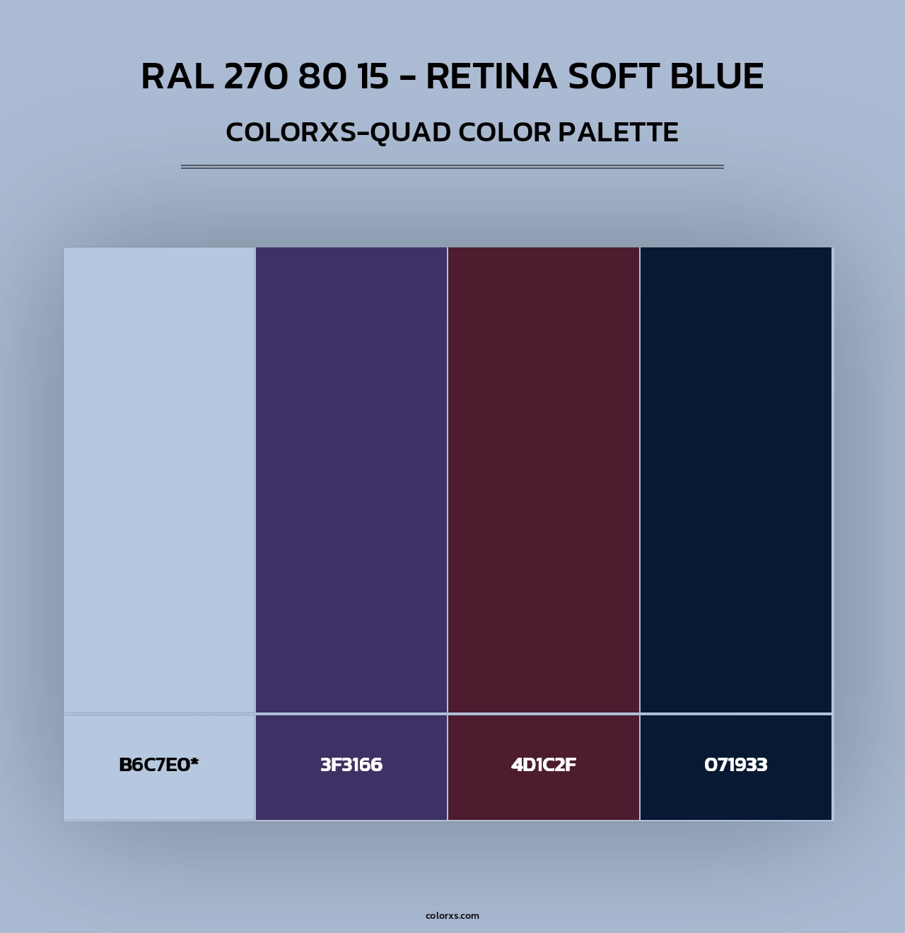 RAL 270 80 15 - Retina Soft Blue - Colorxs Quad Palette
