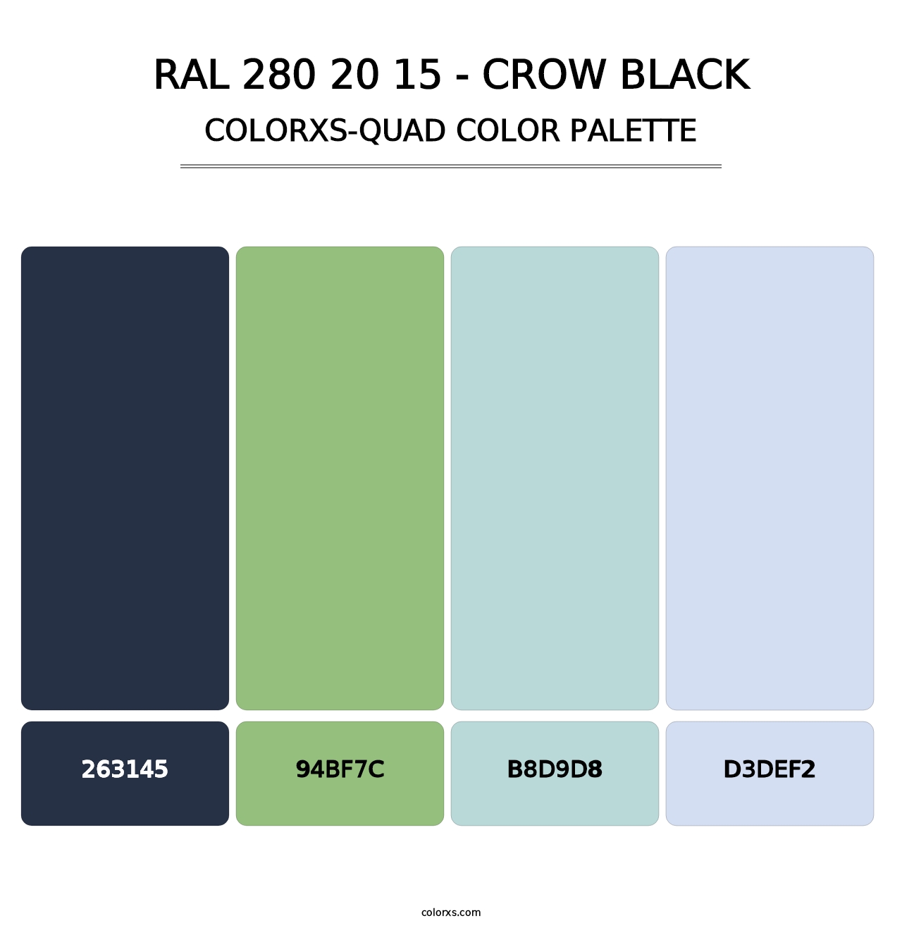 RAL 280 20 15 - Crow Black - Colorxs Quad Palette