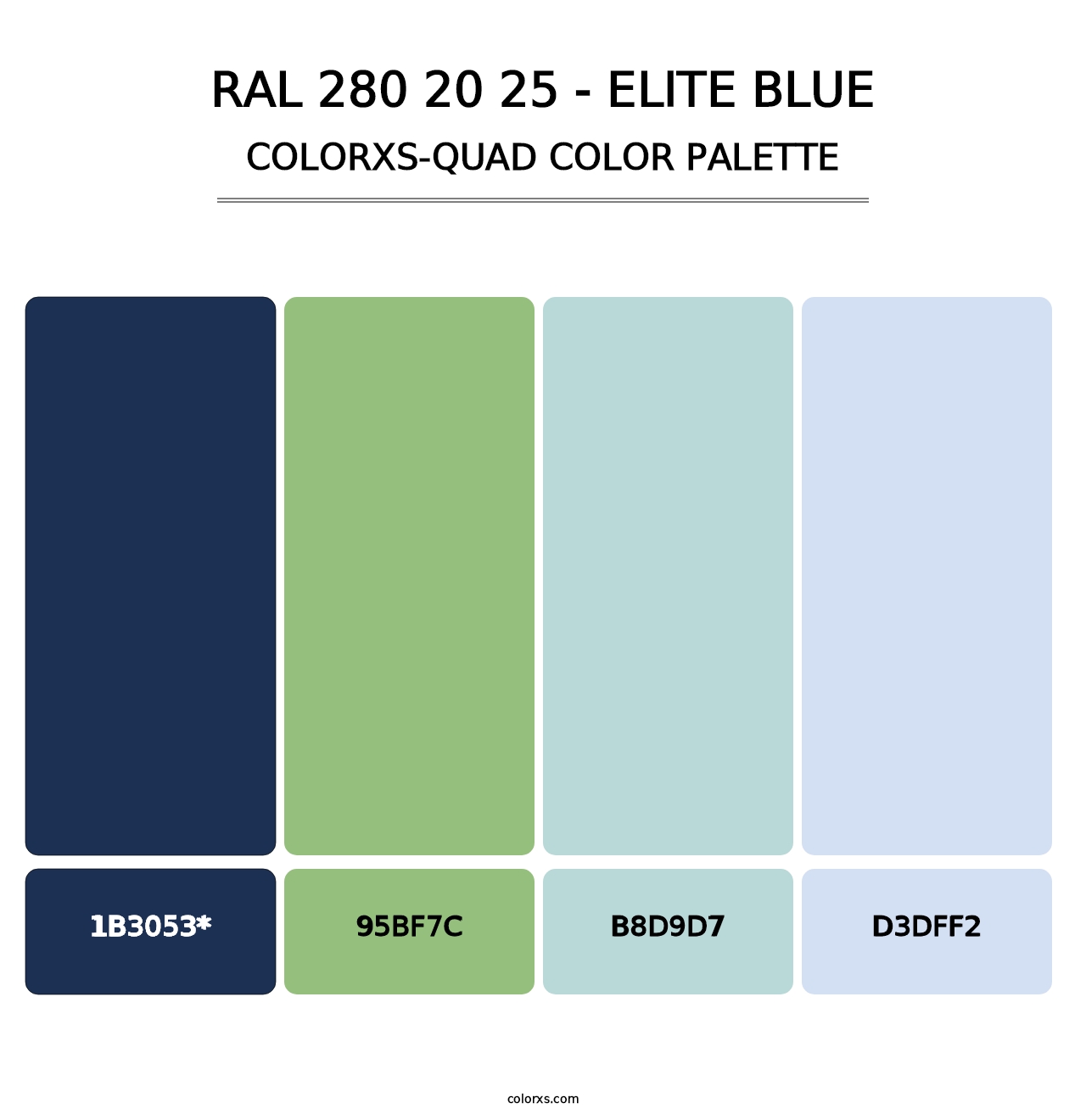 RAL 280 20 25 - Elite Blue - Colorxs Quad Palette