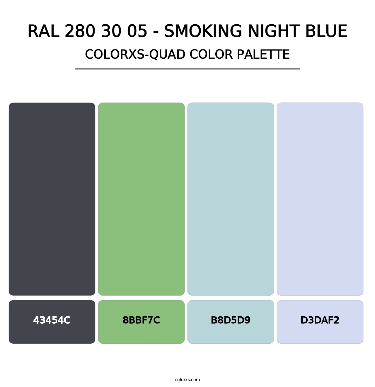 RAL 280 30 05 - Smoking Night Blue - Colorxs Quad Palette