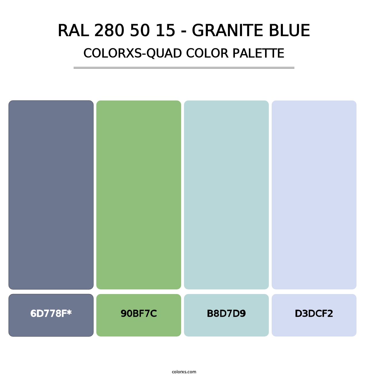 RAL 280 50 15 - Granite Blue - Colorxs Quad Palette