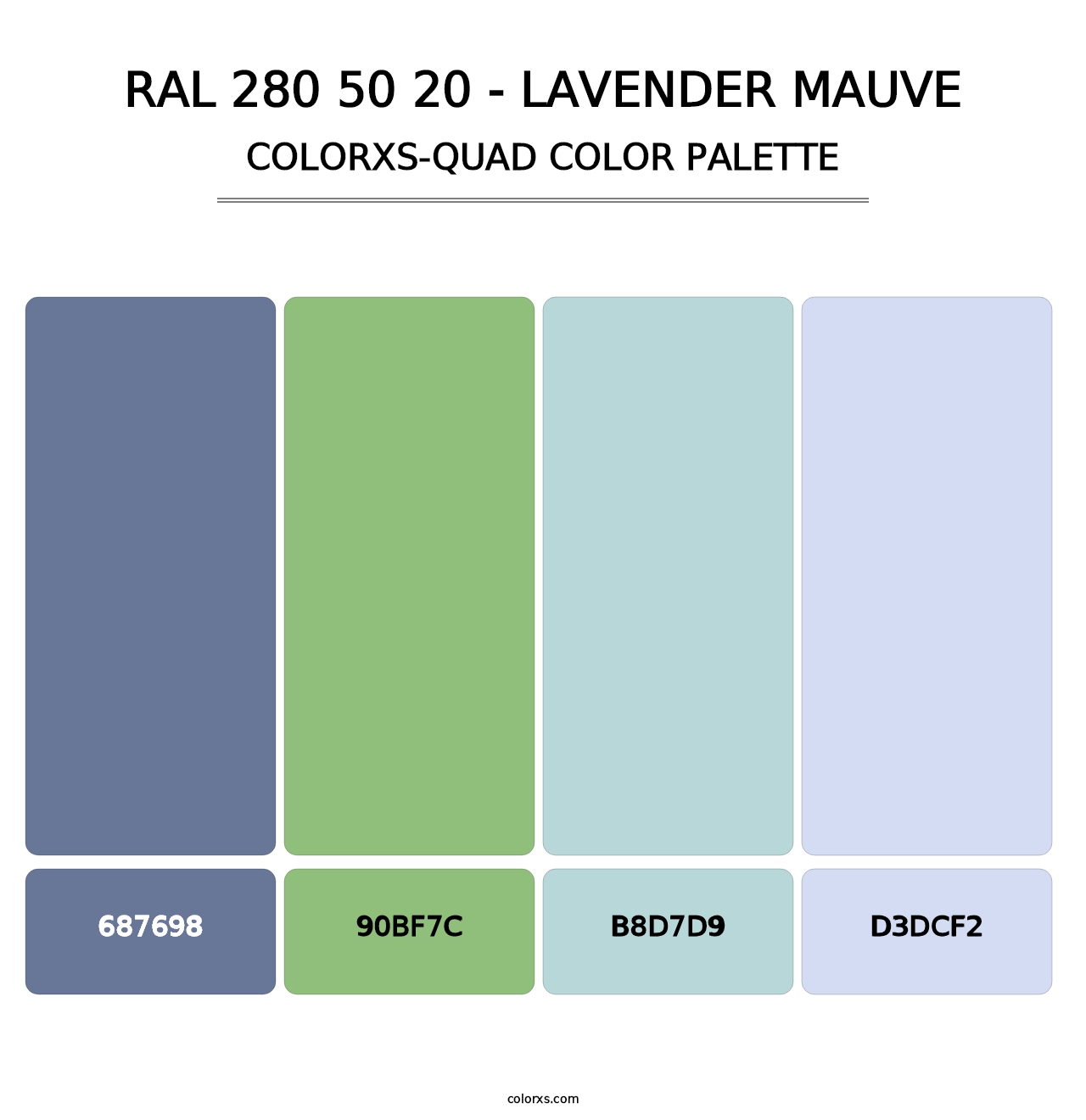 RAL 280 50 20 - Lavender Mauve - Colorxs Quad Palette