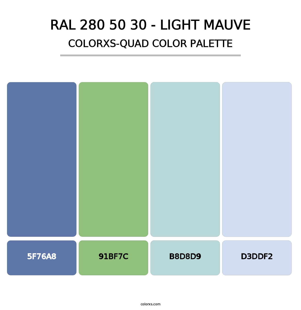 RAL 280 50 30 - Light Mauve - Colorxs Quad Palette