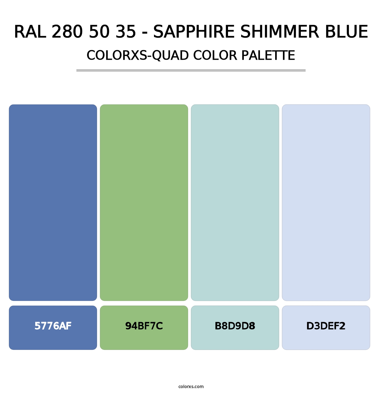 RAL 280 50 35 - Sapphire Shimmer Blue - Colorxs Quad Palette