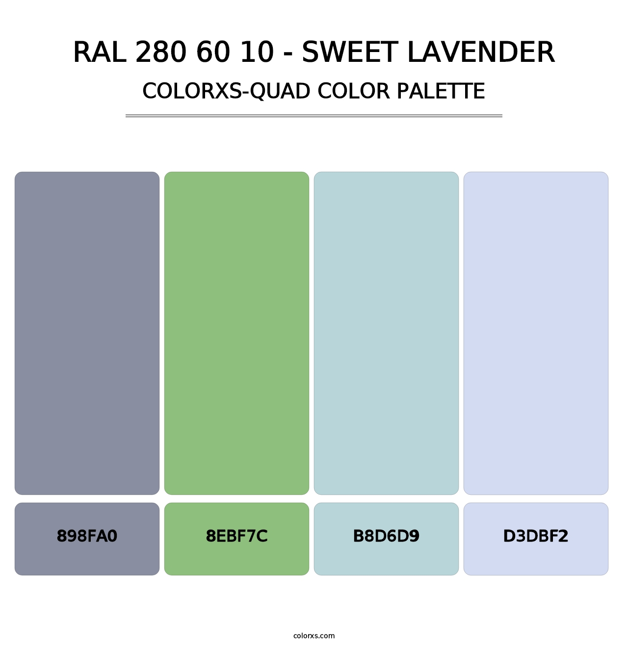 RAL 280 60 10 - Sweet Lavender - Colorxs Quad Palette