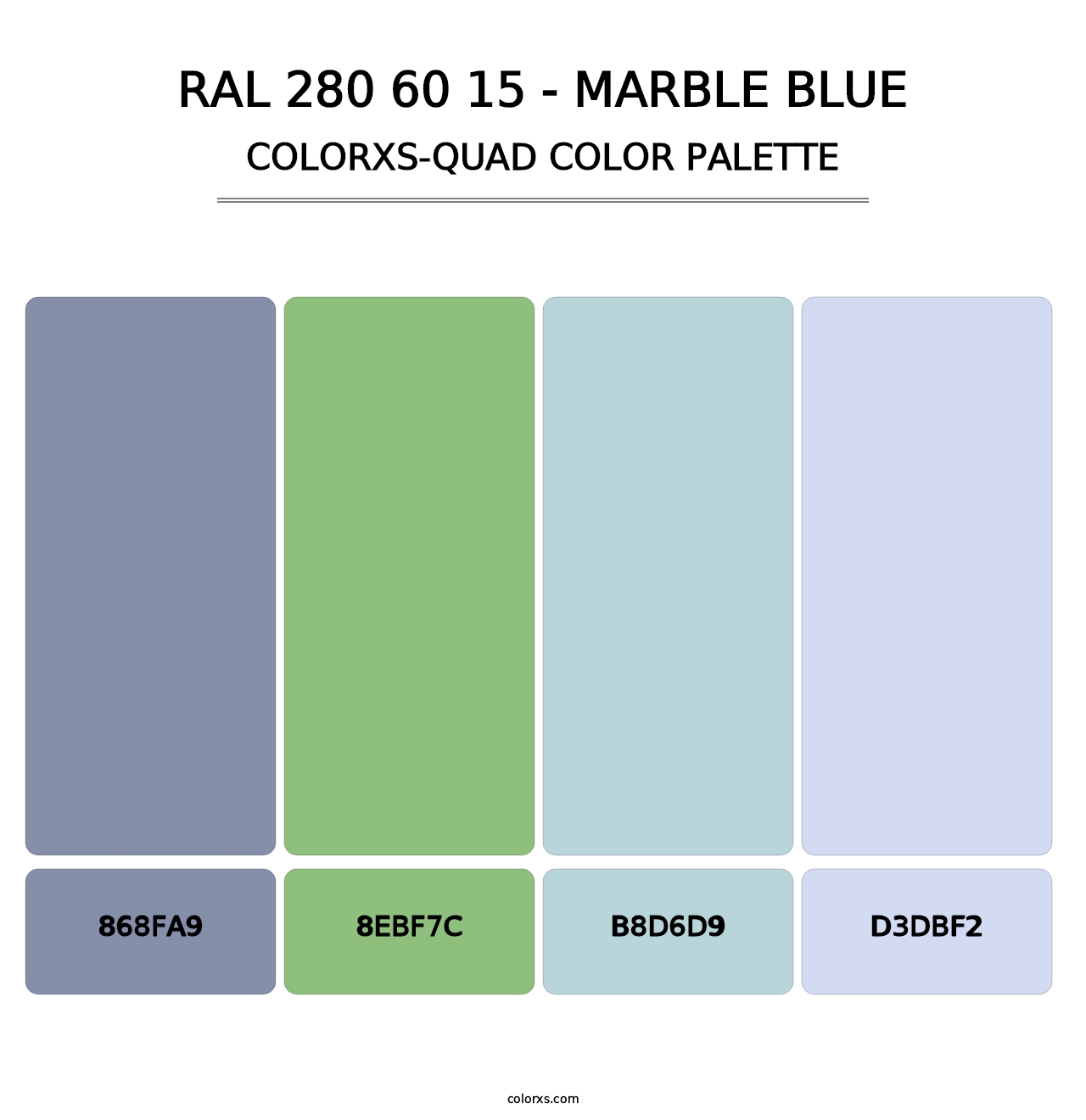 RAL 280 60 15 - Marble Blue - Colorxs Quad Palette