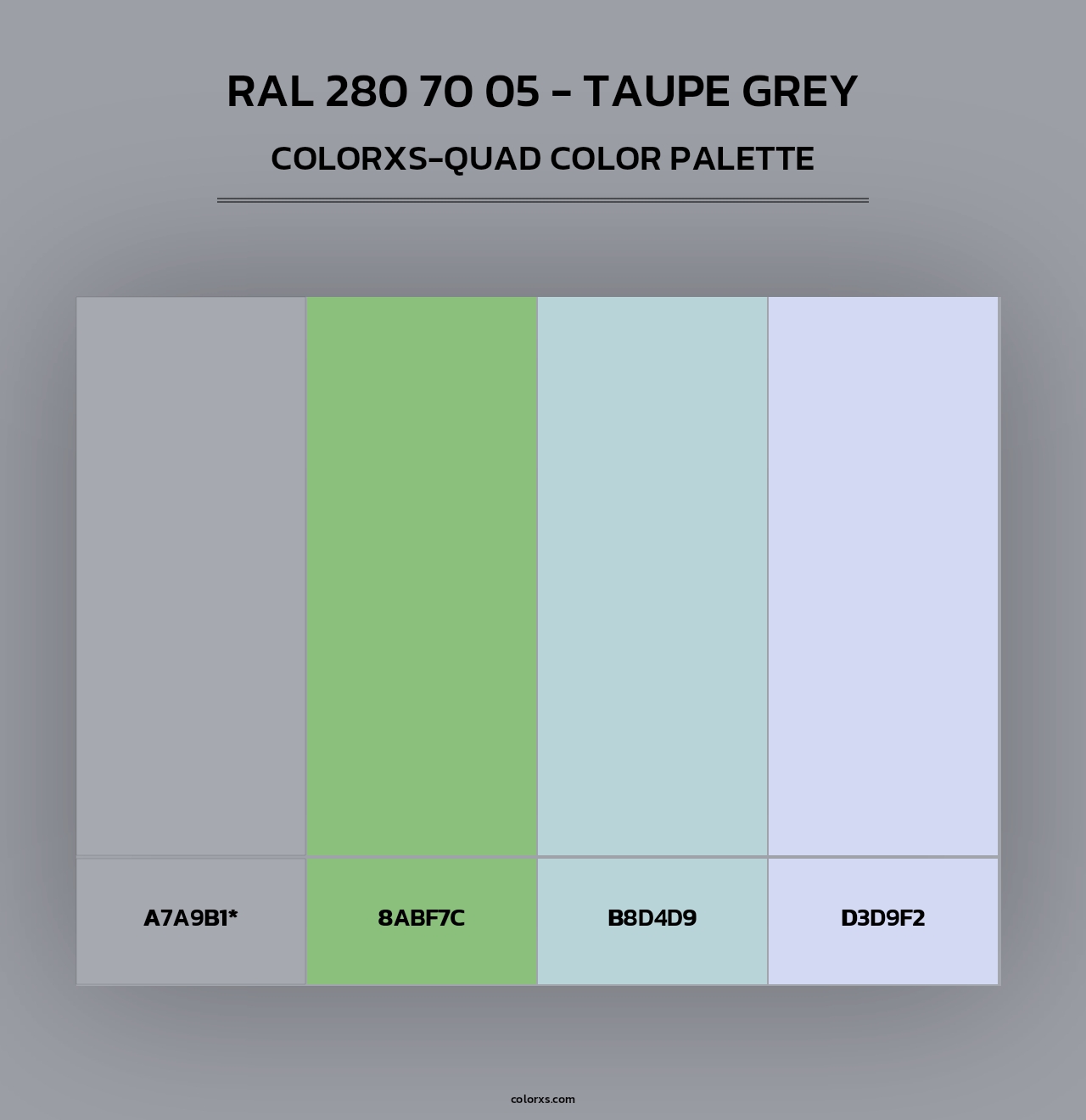 RAL 280 70 05 - Taupe Grey - Colorxs Quad Palette