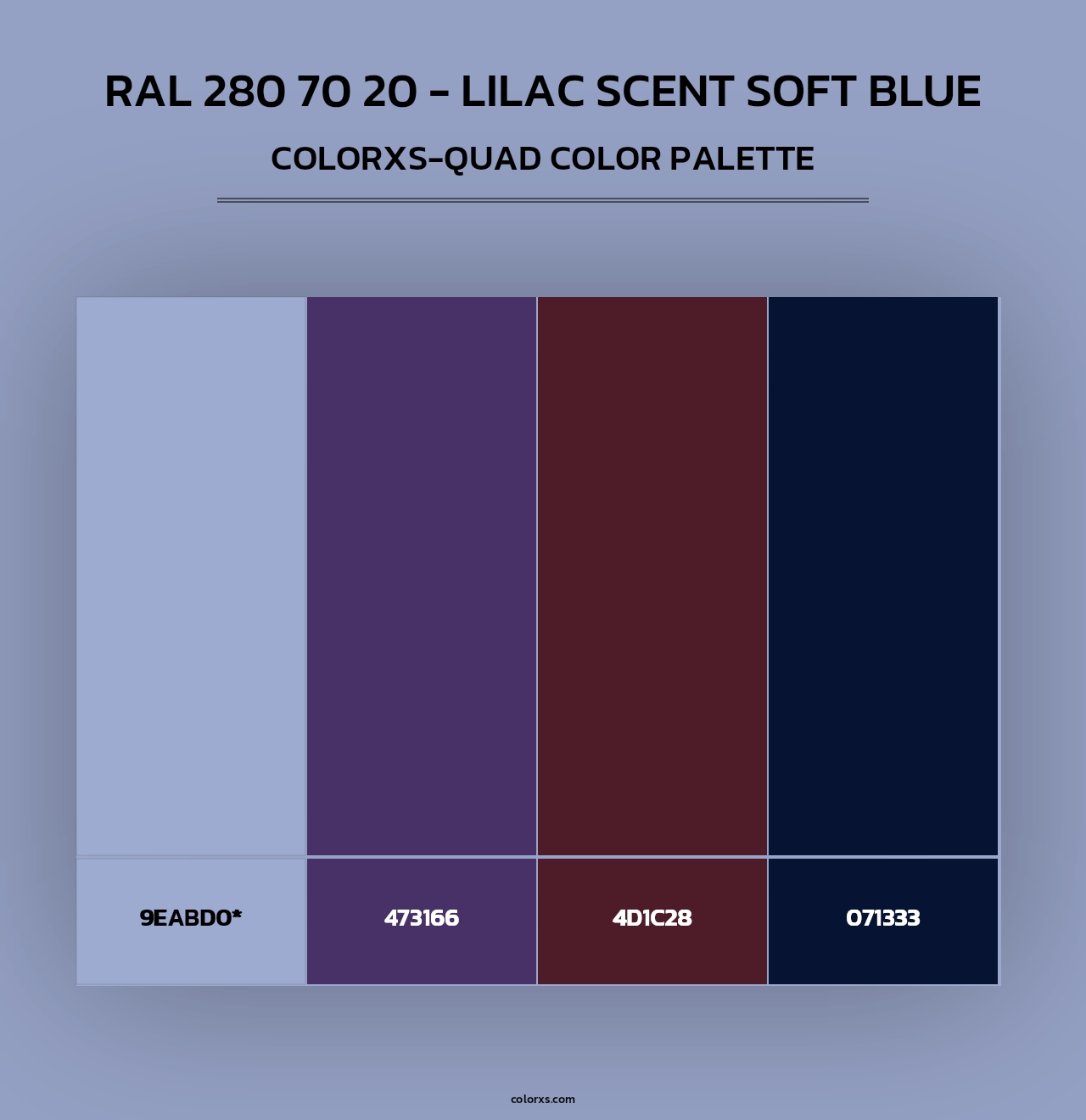RAL 280 70 20 - Lilac Scent Soft Blue - Colorxs Quad Palette