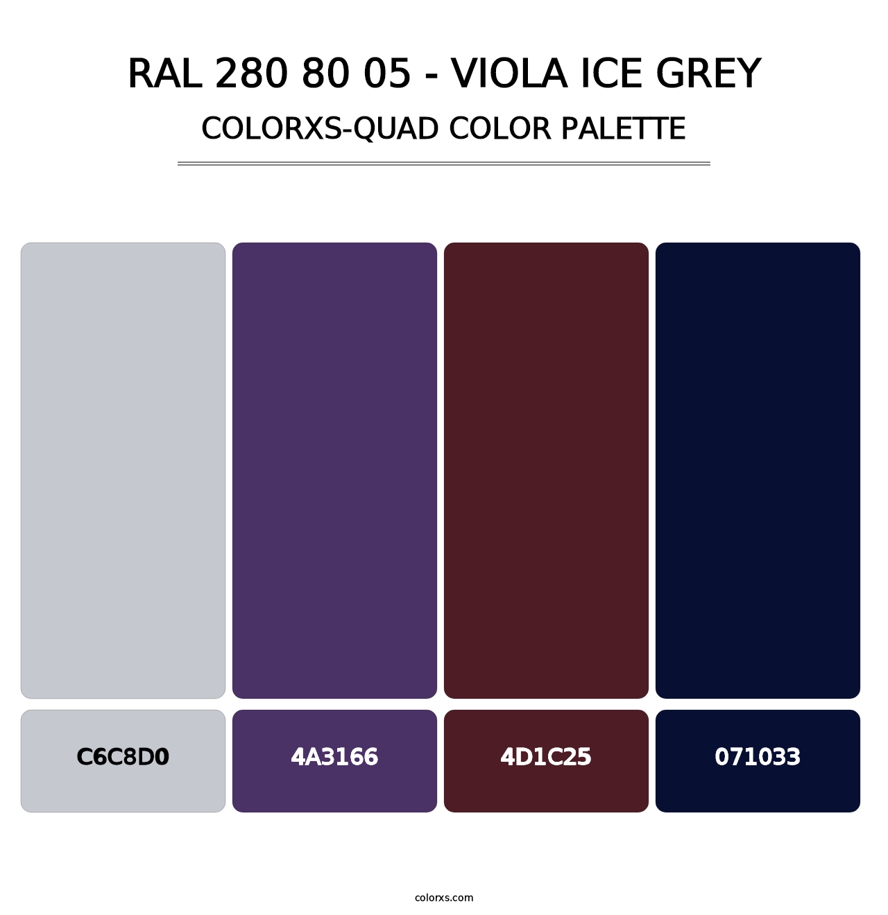 RAL 280 80 05 - Viola Ice Grey - Colorxs Quad Palette