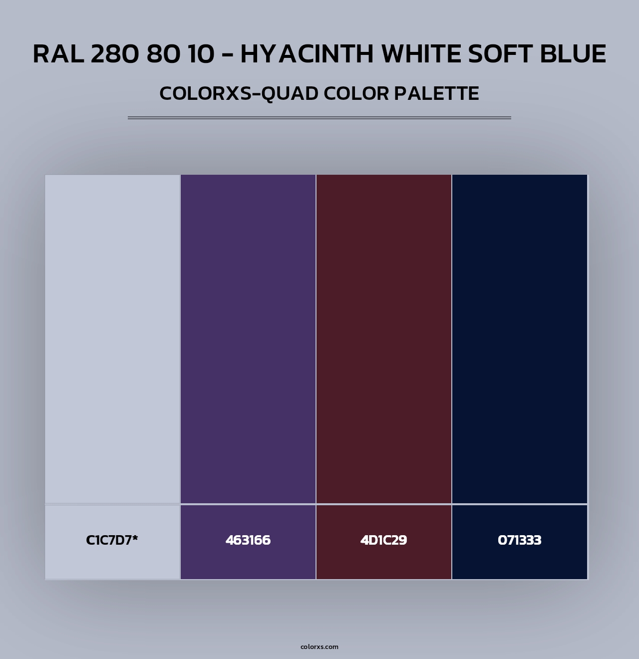 RAL 280 80 10 - Hyacinth White Soft Blue - Colorxs Quad Palette
