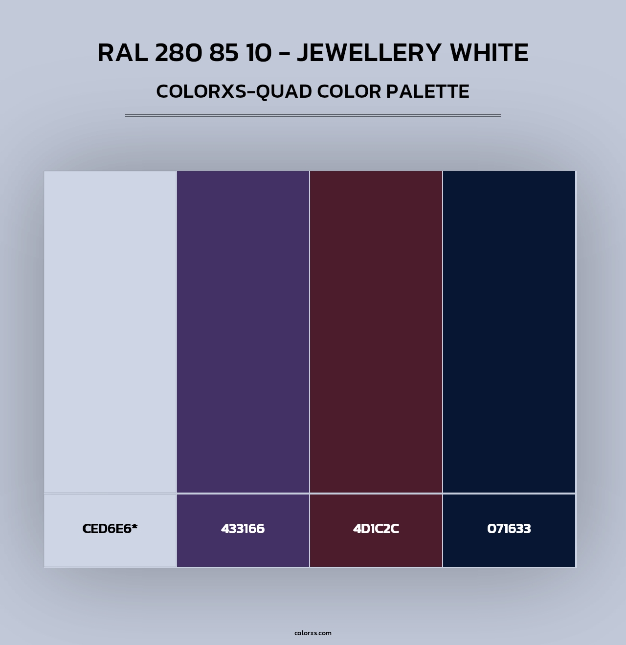 RAL 280 85 10 - Jewellery White - Colorxs Quad Palette